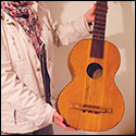 Abel Garcia Lopez holds a historical Guitarra septima